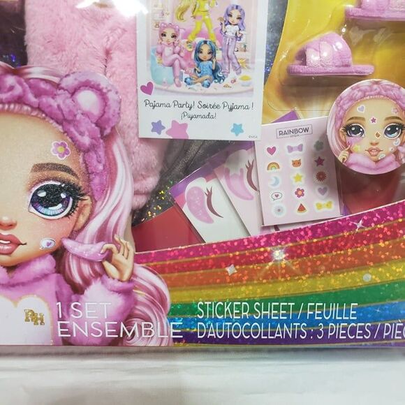 NEW Rainbow High Pink PJ Party Bella Parker Posable Doll 9" Girls Toy - Picture 3 of 8